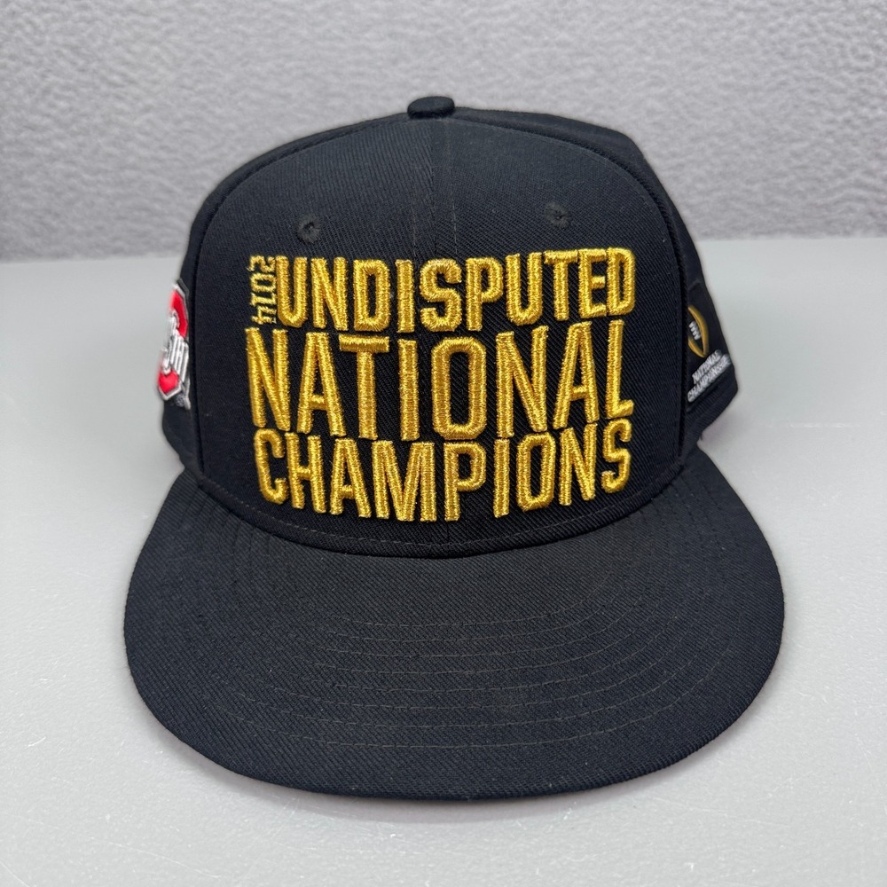 Ohio State Buckeyes Hat Mens Snapback Black Gold Under Brim 2014 National Champs